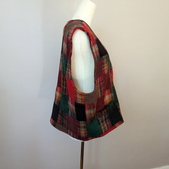 Vintage Plaid Wool Vest - Picture 7 of 8
